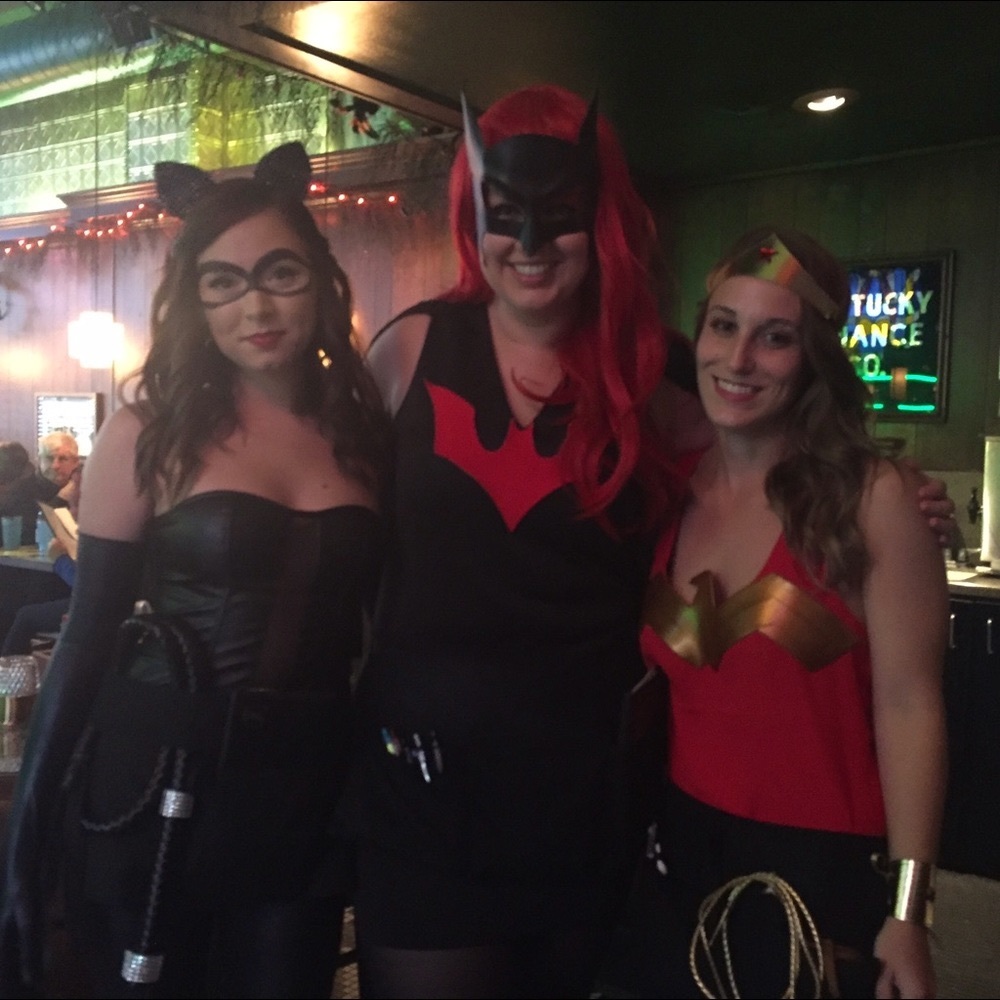 Batgirl costume/cosplay. Sheath dress and cape